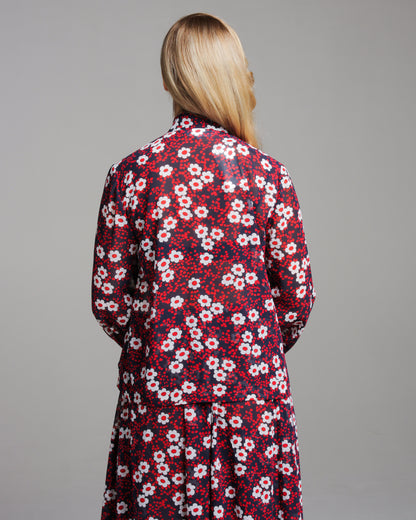 Red Floral Print Blouse