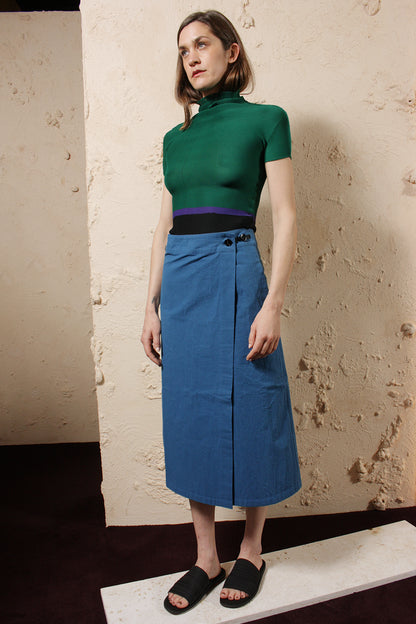 Colourblock Micro Pleat Top