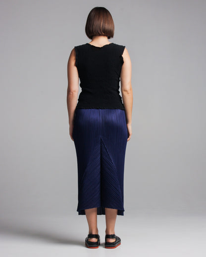 Navy Pleated Skirt
