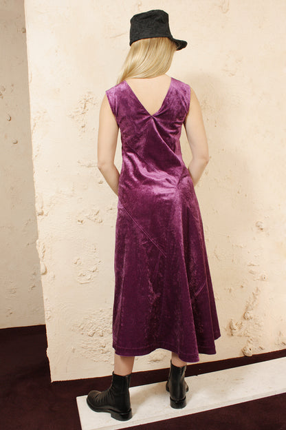 DOZRA VIOLET VELVET CORD DRESS