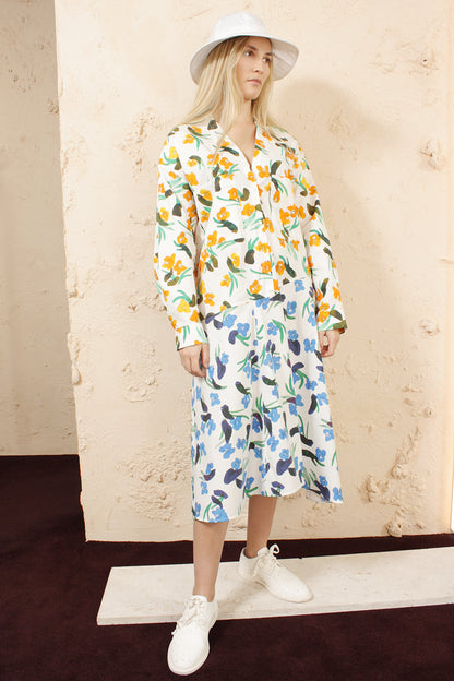 DEJA COTTON MIX FLORAL DRESS