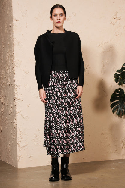 Micropleated Long Sleeve Black