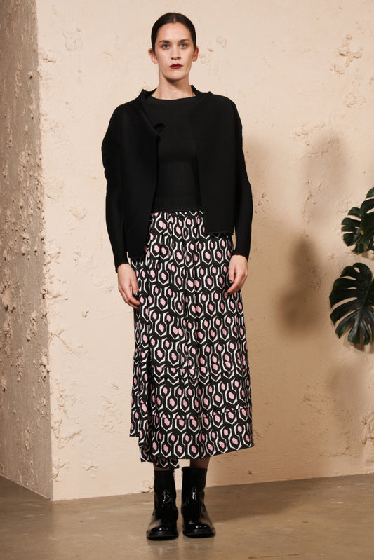 Micropleated Long Sleeve Black