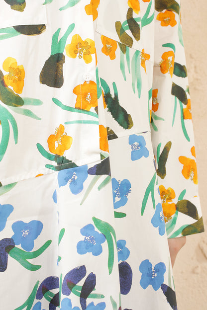 DEJA COTTON MIX FLORAL DRESS