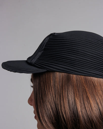 Black Pleated Cap