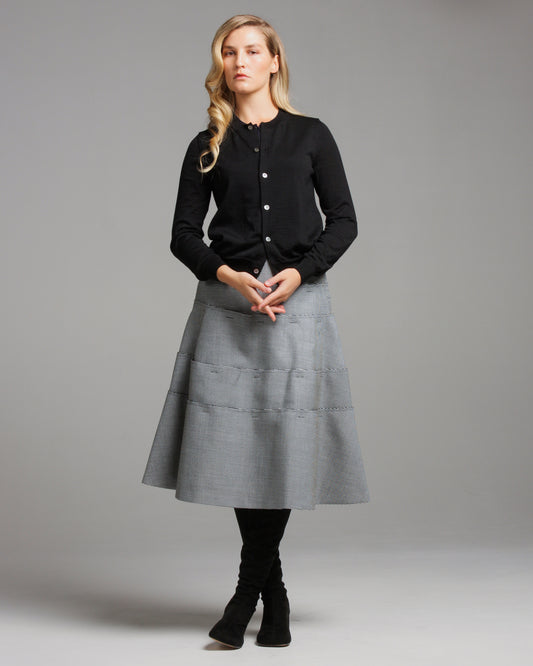 Black and Navy Wool Cardigan