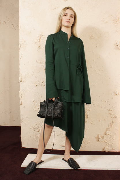 DEVLA GREEN DRESS WITH TWIST