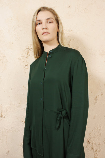 DEVLA GREEN DRESS WITH TWIST