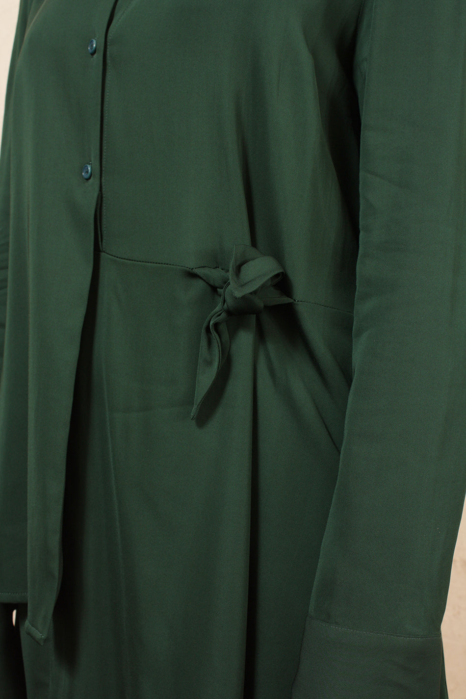 DEVLA GREEN DRESS WITH TWIST