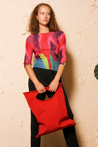 Tulip Pink Micropleated Top