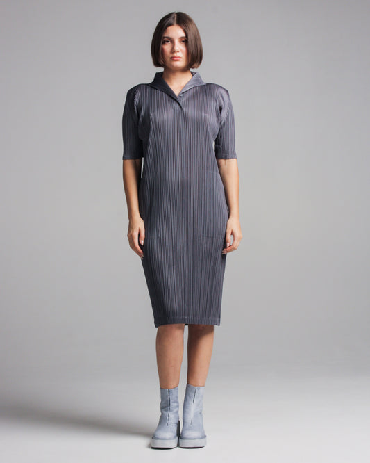 Dark Grey Collared Dress