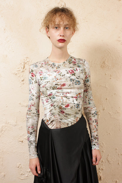 Marcia Nude Floral Top