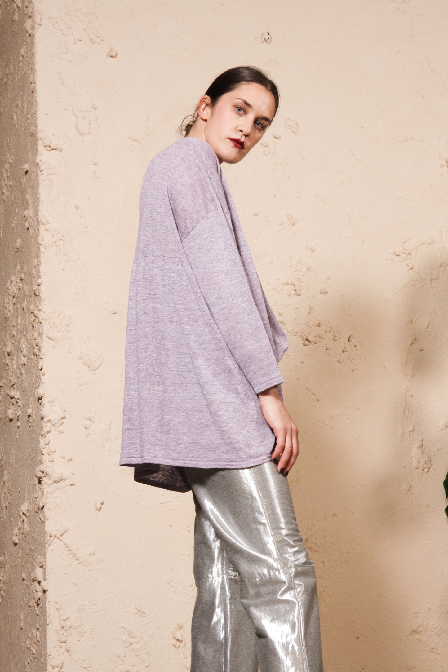 Purple Linen Pullover