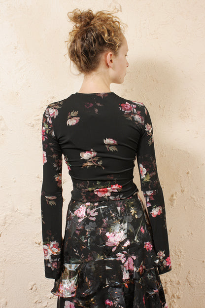 Marcia Black Floral Top