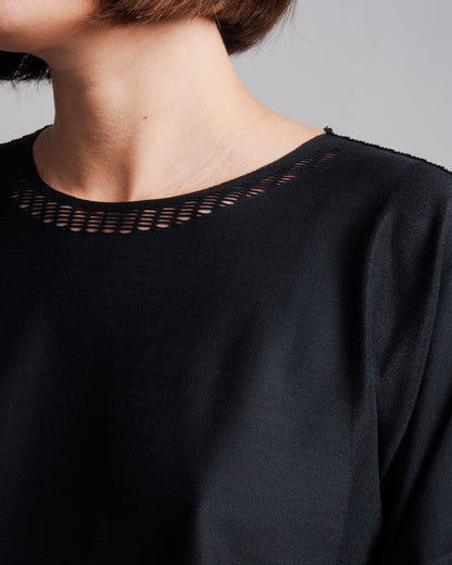 Black A-Poc Loose Long Sleeve Top