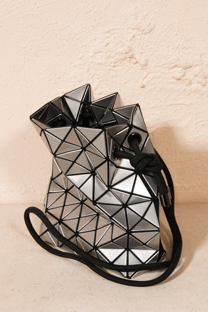 Drawstring Pouch Bag Silver