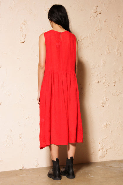 Red Linen Dress