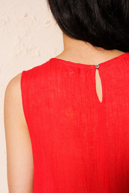 Red Linen Dress