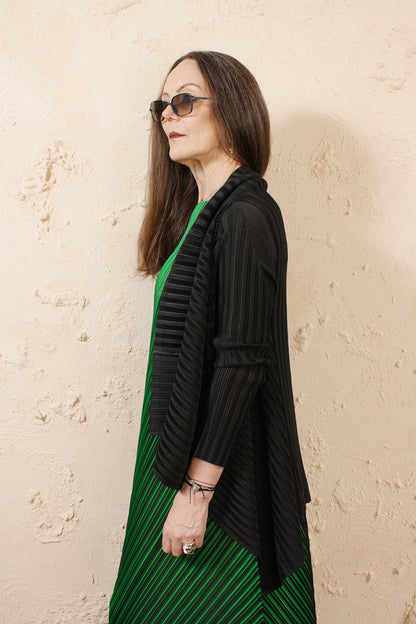 Draped Black Cardigan