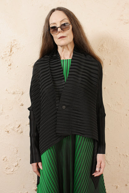Draped Black Cardigan