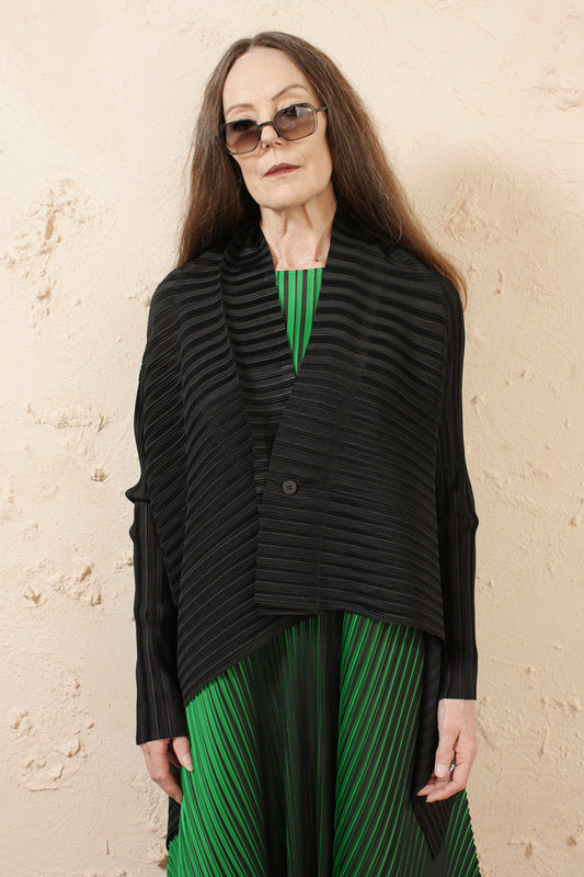 Draped Black Cardigan