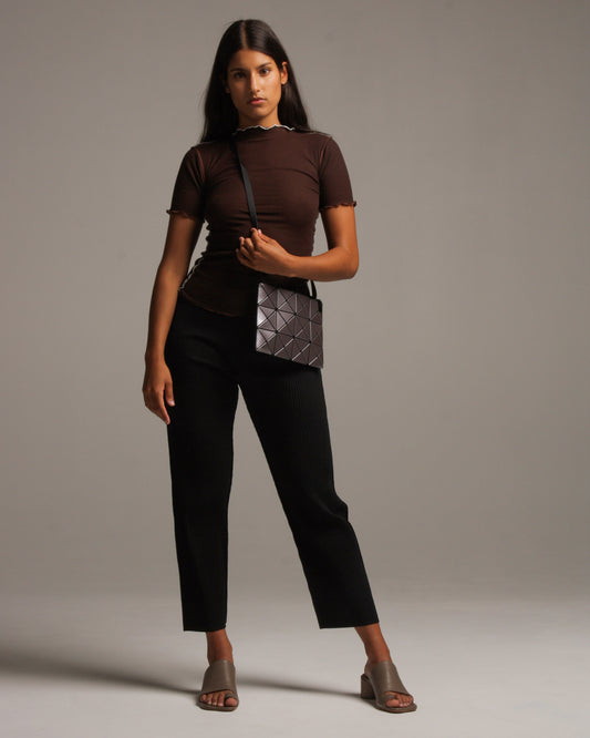 Grey and Brown Small Lucent Crossbody