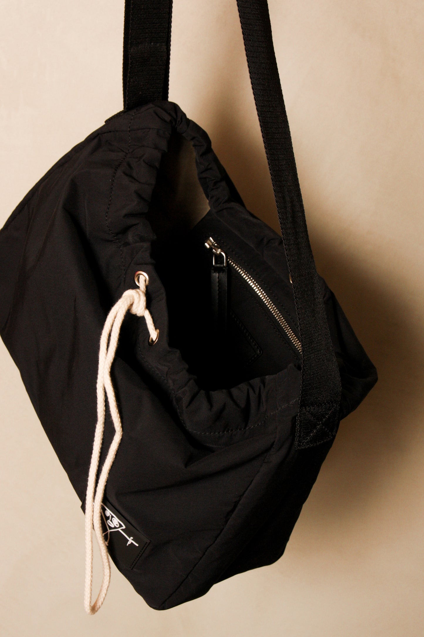 Drawstring Black Bag
