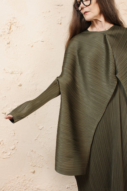 Draped Khaki Cardigan