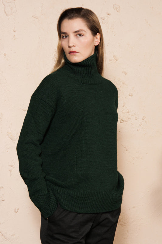 Green Turtleneck Sweater
