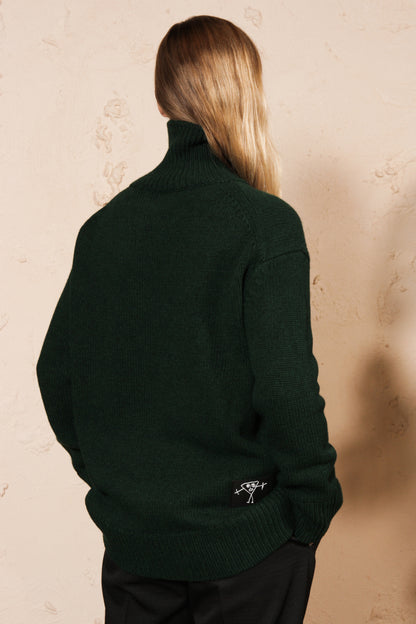 Green Turtleneck Sweater