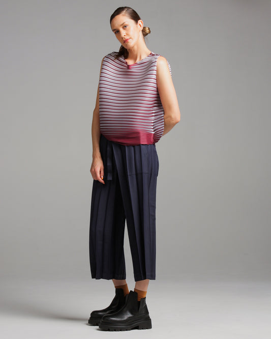 Maroon Horizontal Stripe Top