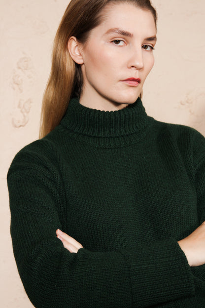 Green Turtleneck Sweater