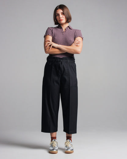 Black Belted Trousers