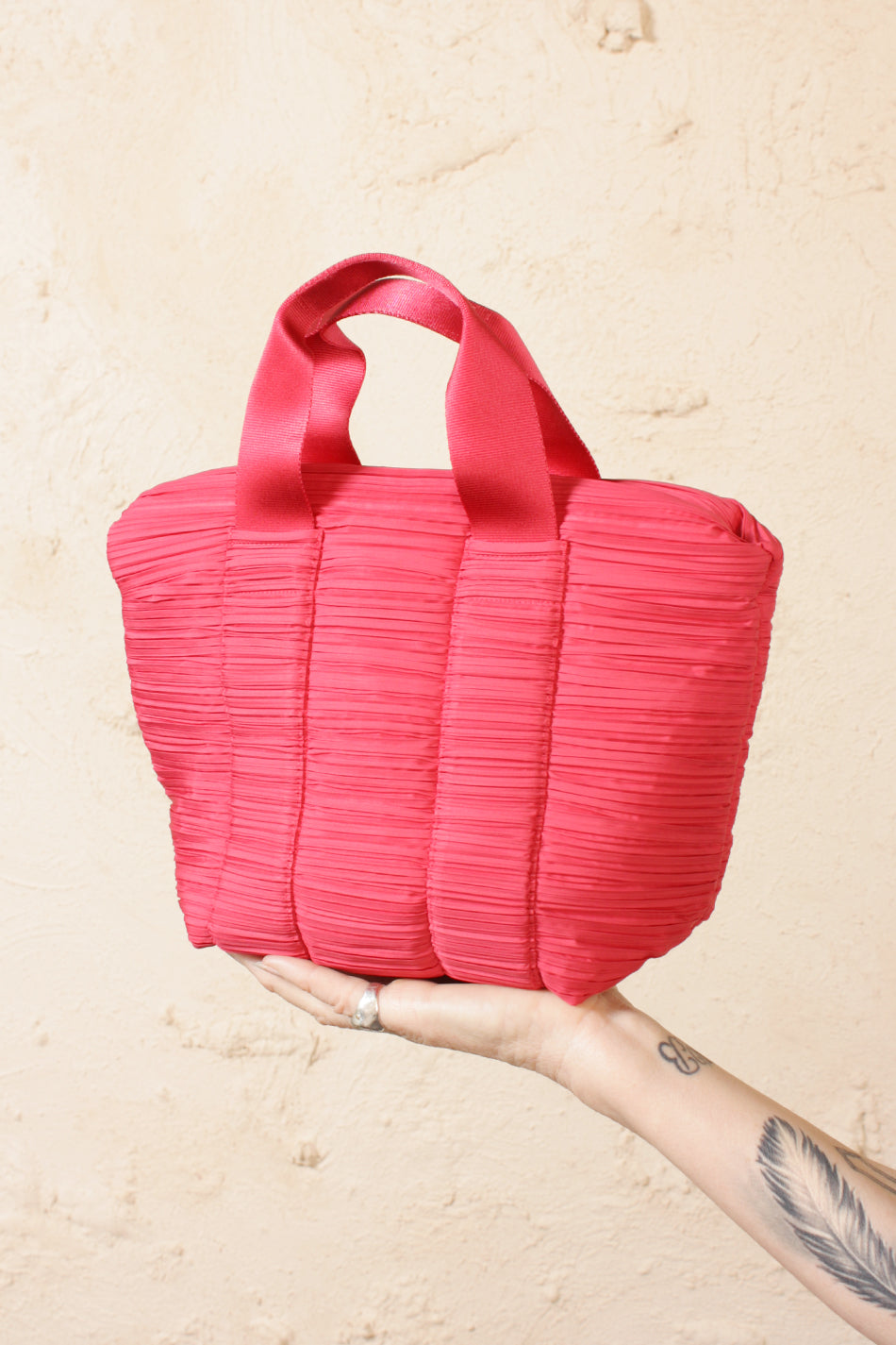 Pleated Carrybag Small Pink
