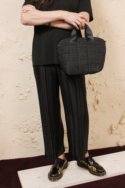 Pleated Carrybag Small Black