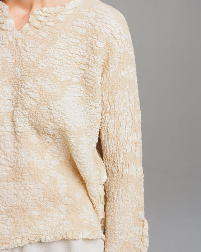 Beige Cauliflower Long Sleeve Top