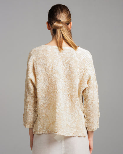 Beige Cauliflower Long Sleeve Top