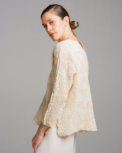 Beige Cauliflower Long Sleeve Top