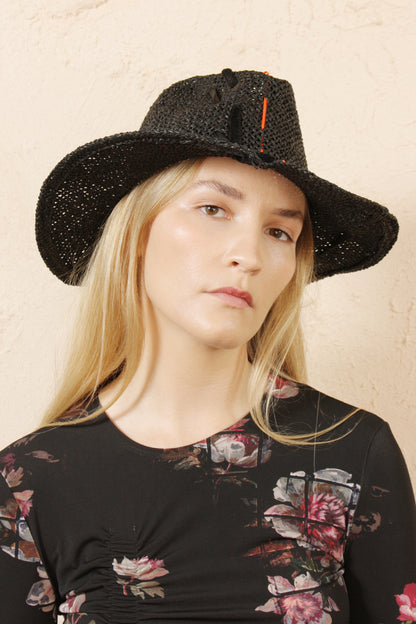 Norma Black Paper Hat