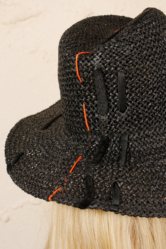 Norma Black Paper Hat