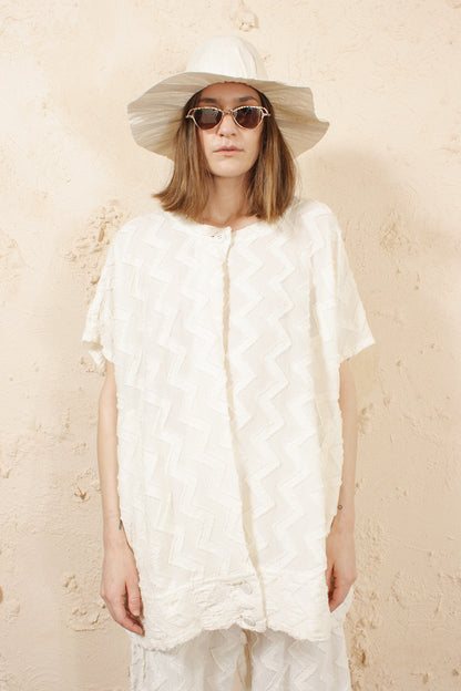 Giza Jacquared Oversized Top