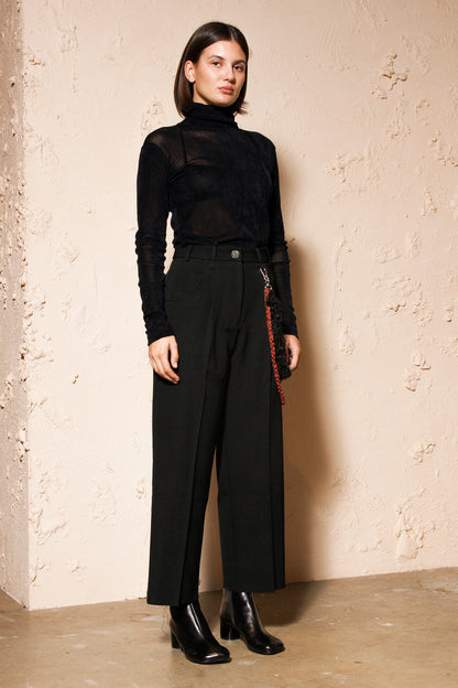Navy Turtle Neck Top