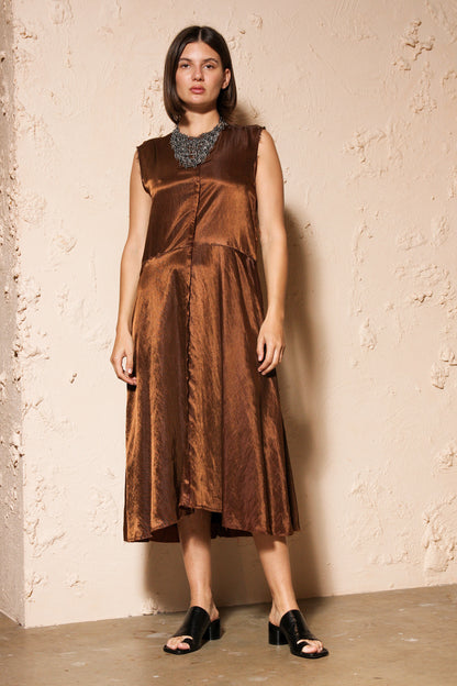 Sleeveless Brown Dress