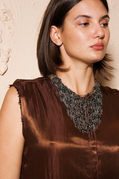 Sleeveless Brown Dress