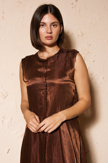 Sleeveless Brown Dress