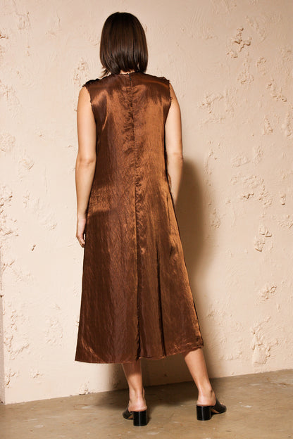 Sleeveless Brown Dress