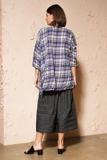 Purple Check Twist Shirt