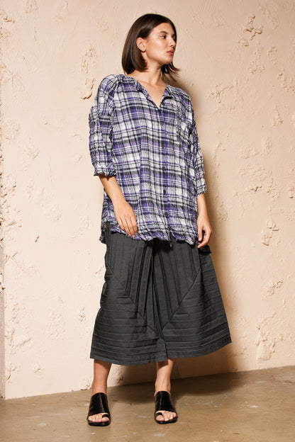 Dark Denim Pleated Trouser