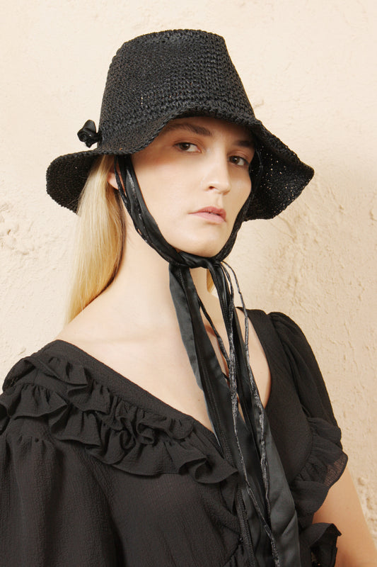 Francesco Black Paper Hat