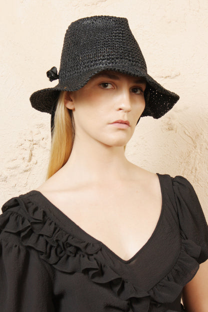 Francesco Black Paper Hat